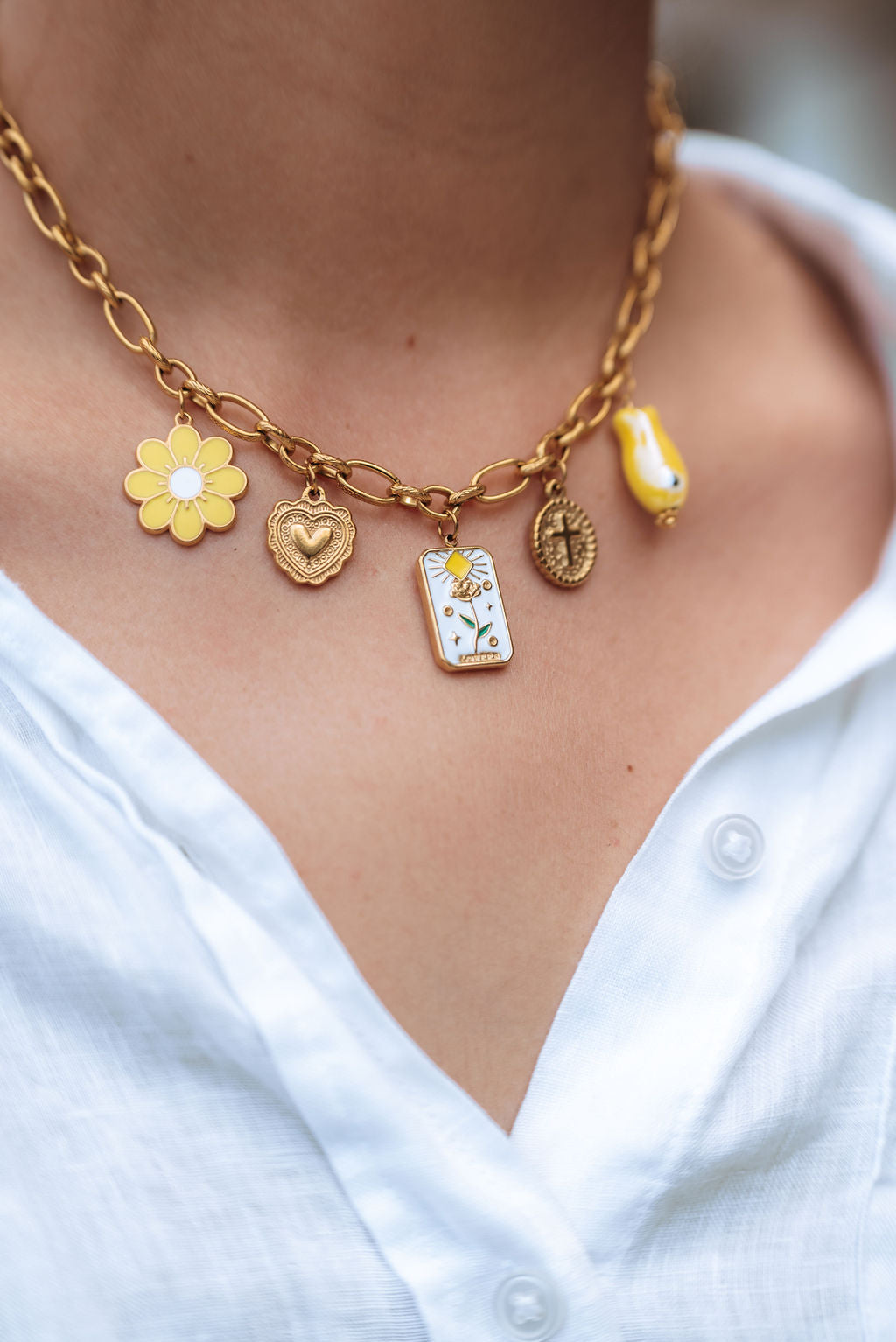 Yellow Charm Necklace