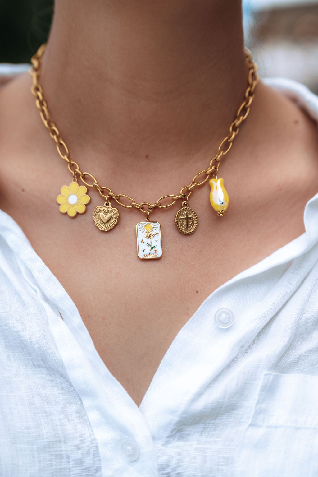 Yellow Charm Necklace