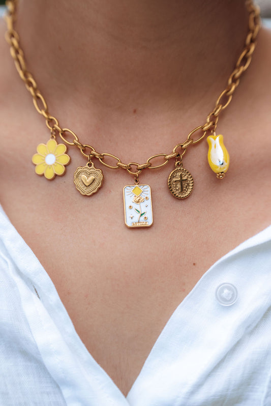 Yellow Charm Necklace